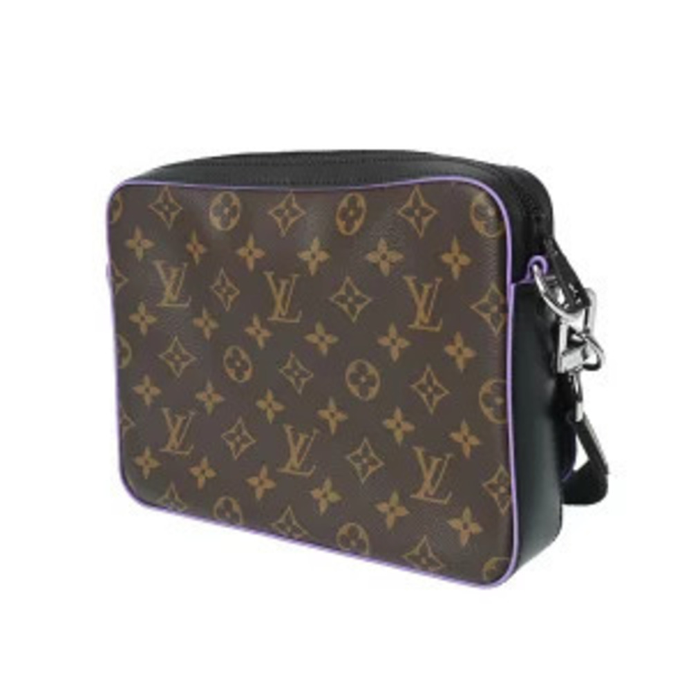 Louis Vuitton Macassar Bag Trio Monogram Purple Canvas Brown Messenger Brown